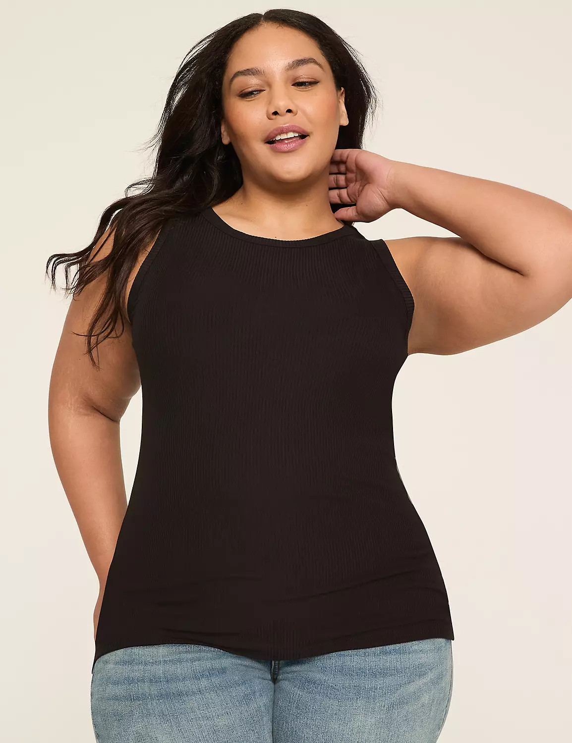 High-Neck Rib Tank | Lane Bryant (US)