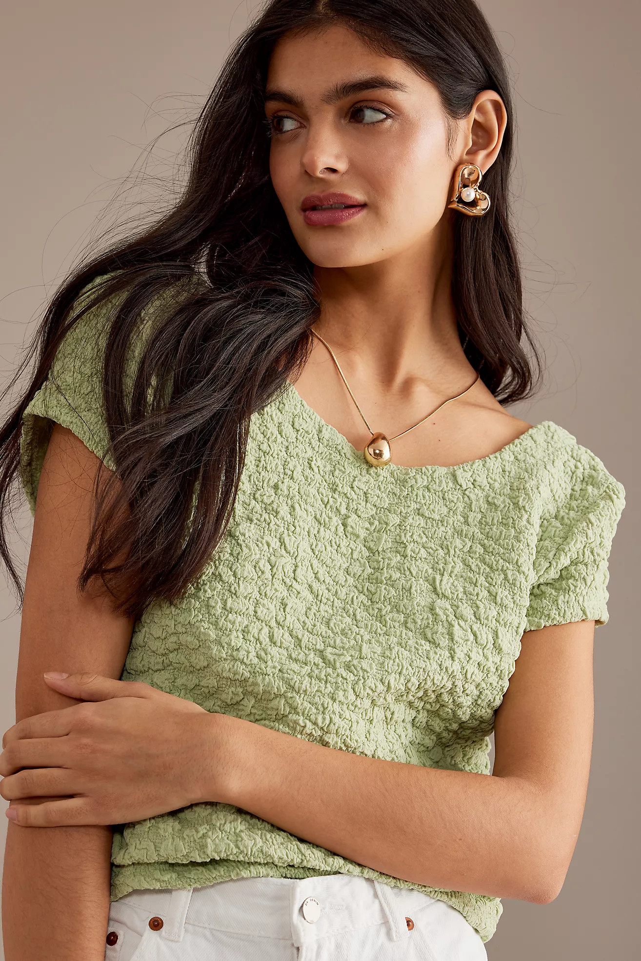 Maeve Socialite Popcorn Tee | Anthropologie (US)