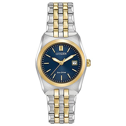 Citizen Women's Eco-Drive Corso Classic Watch in Two-tone Stainless Steel, Blue Dial (Model: EW2294-53L) | Amazon (US)