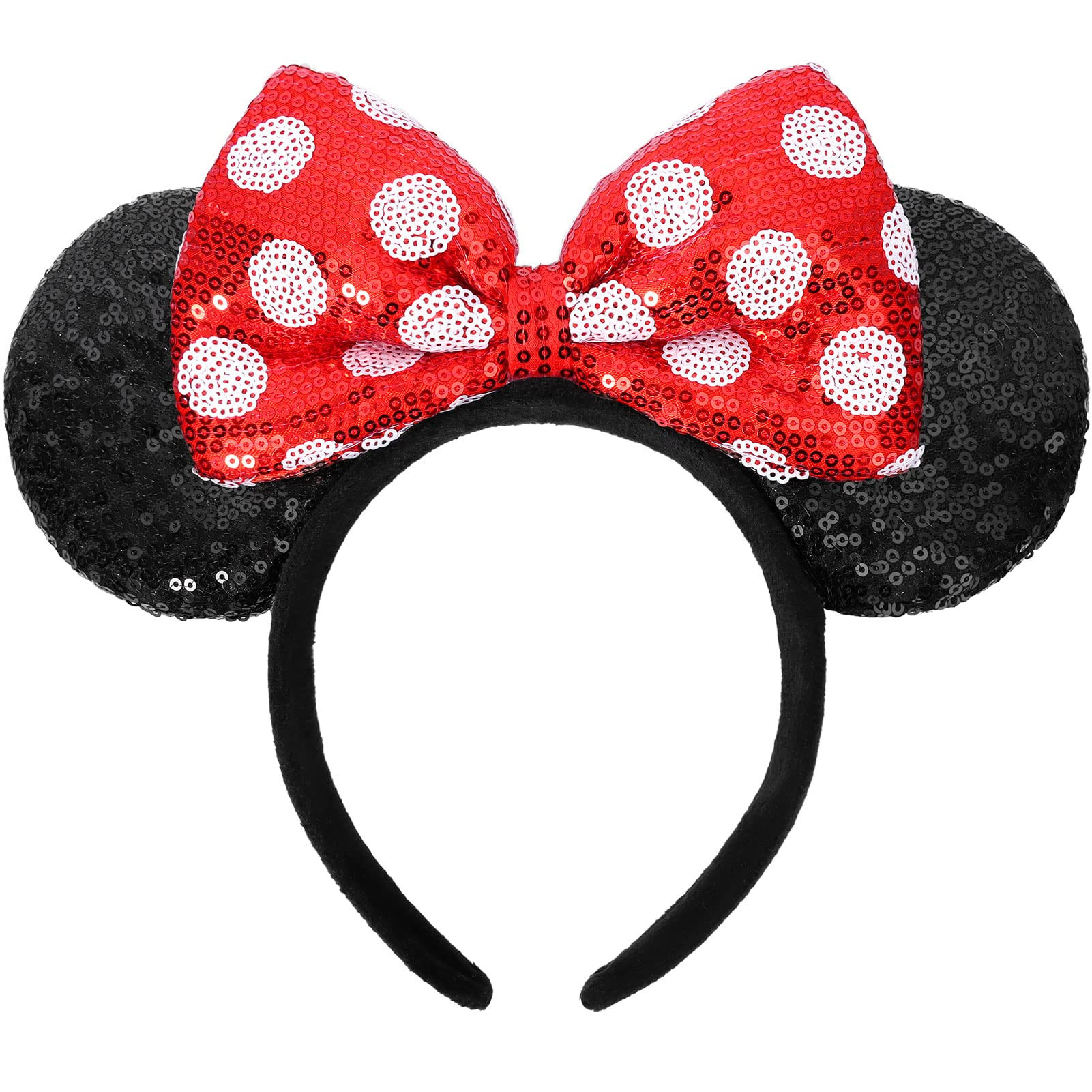 Mouse Ears Headbands, Sequin Mouse Ears for Women Girls Boys, Shiny Bow Headband for Cosplay Cost... | Amazon (US)