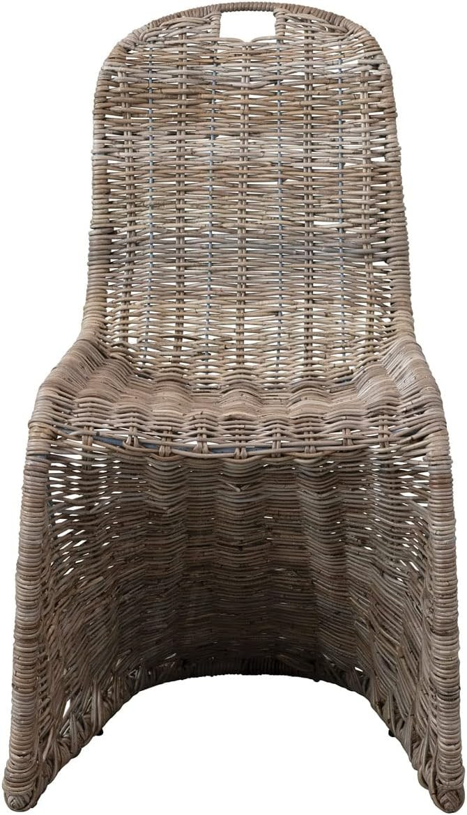 Bloomingville Hand-Woven Rattan and Metal Accent Chair, 22" L x 25" W x 37" H, Natural | Amazon (US)