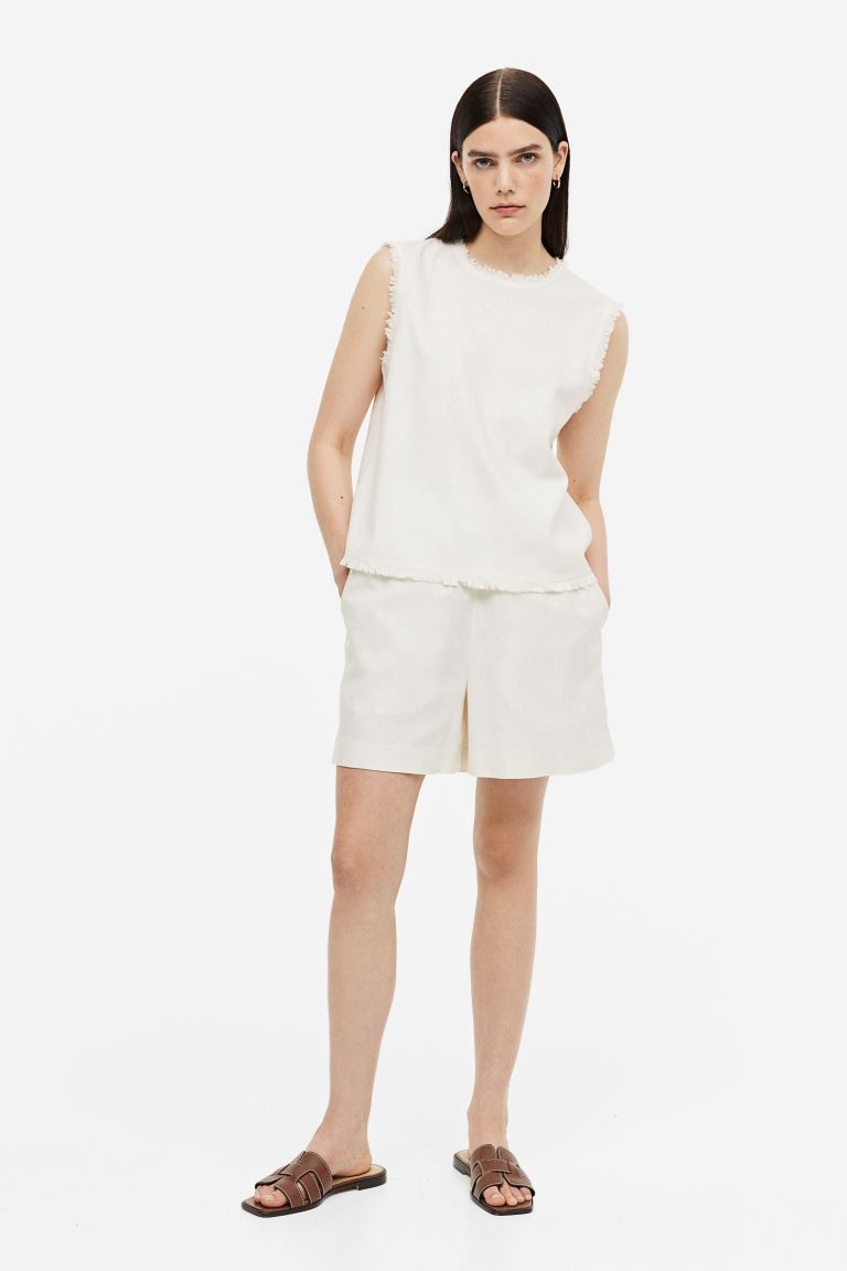 Fringe-trimmed silk shorts | H&M (UK, MY, IN, SG, PH, TW, HK)