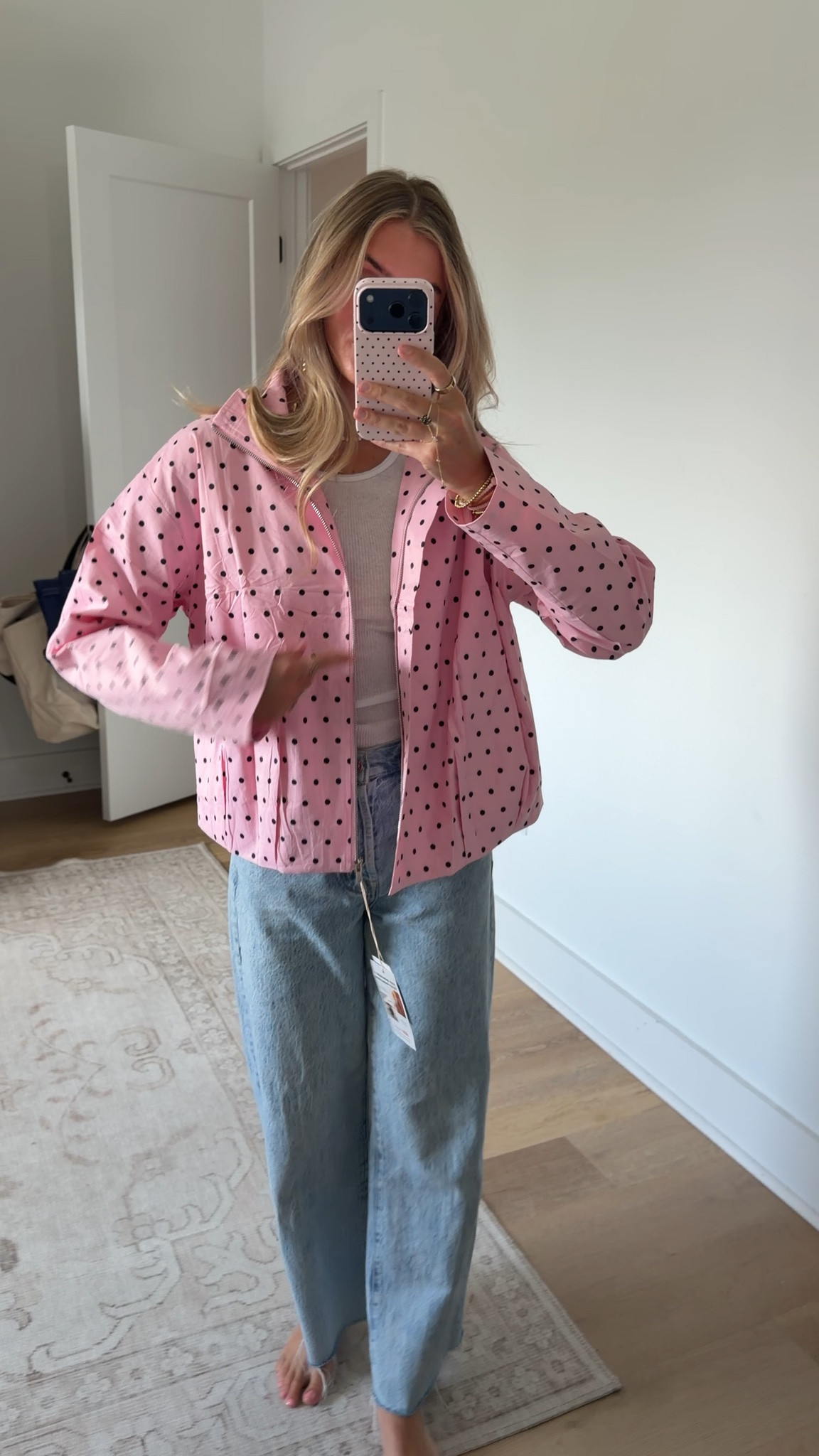 Amazon size small Dqbeng Womens Polka Dot Jacket Zip Up Oversized Lightweight Fall Outerwear

#LTKSaleAlert #LTKootd #LTKSeasonal