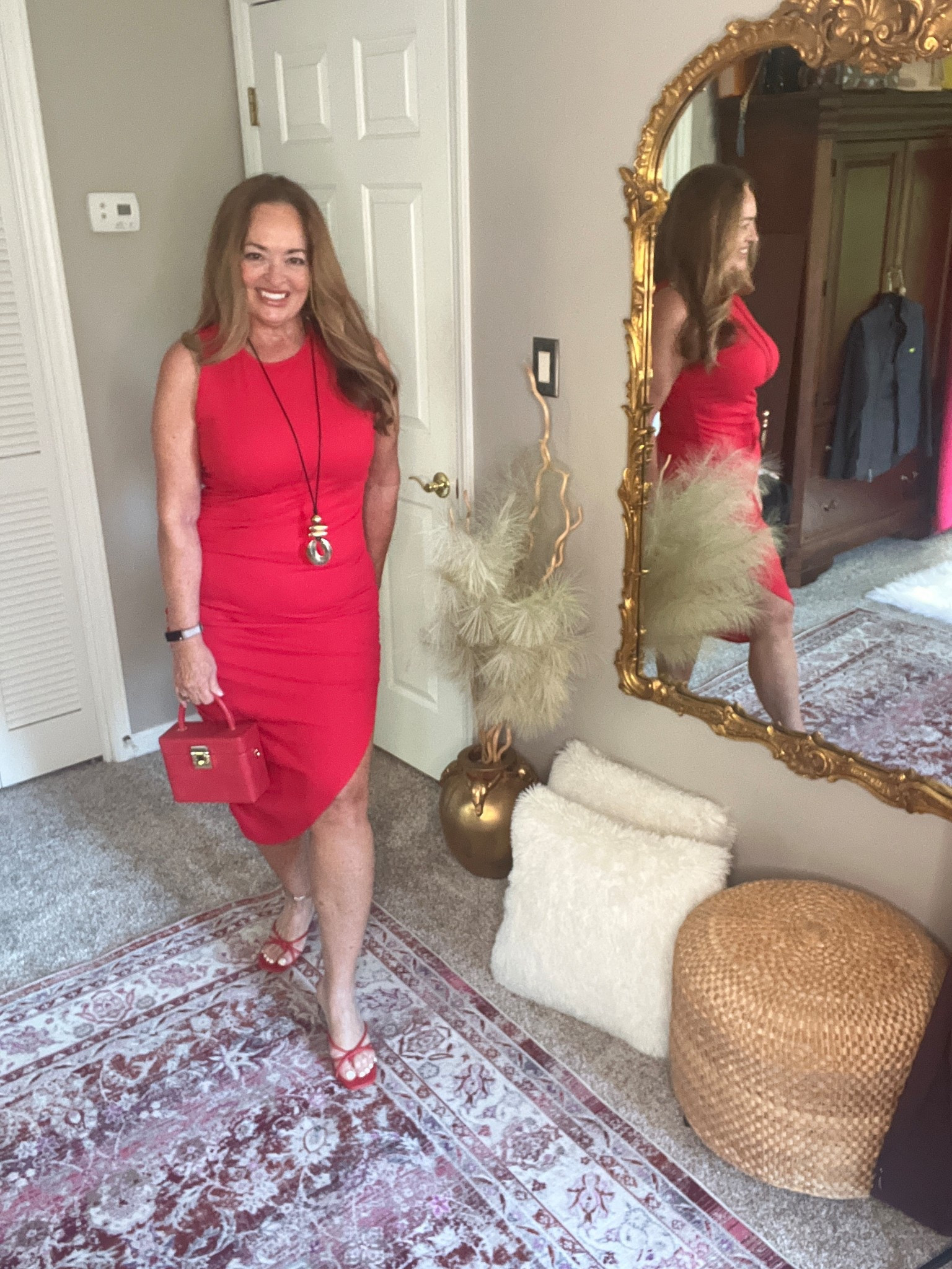 Red bodycon tank dress .

#LTKTravel #LTKFestival #LTKootd