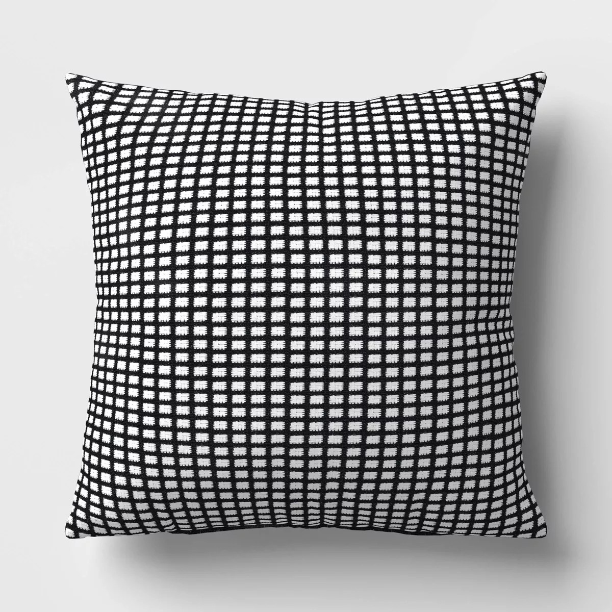 18"x18" Squared Stitch Outdoor Throw Pillow Black - Threshold™ | Target