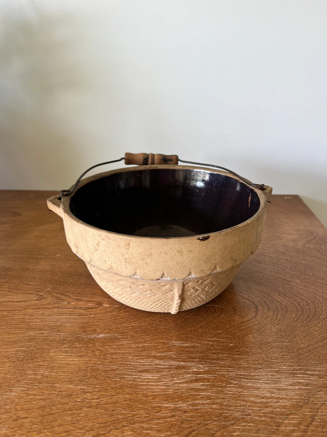 Vintage Antique Rare Crock Bowl With Handle Out Crock Basket - Etsy | Etsy (US)