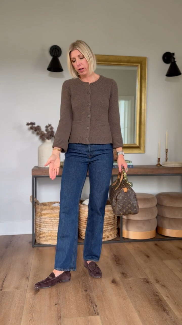 Straight Leg Denim - The Everyday Upgrade
Clean, structured, and endlessly versatile Perfect for office days, errands, or coffee dates  
I paired them with cashmere cardigan + classic loafer for a pulled-together look with zero effort.
I'm 5'10" and wearing my true to size 28 in these 100% cotton high-rise jeans. I also linked a few other options at different price points. This amazing cashmere cardigan fits true to size and I'm wearing a small.

#LTKOver40 #LTKStyleTip #LTKWorkwear
