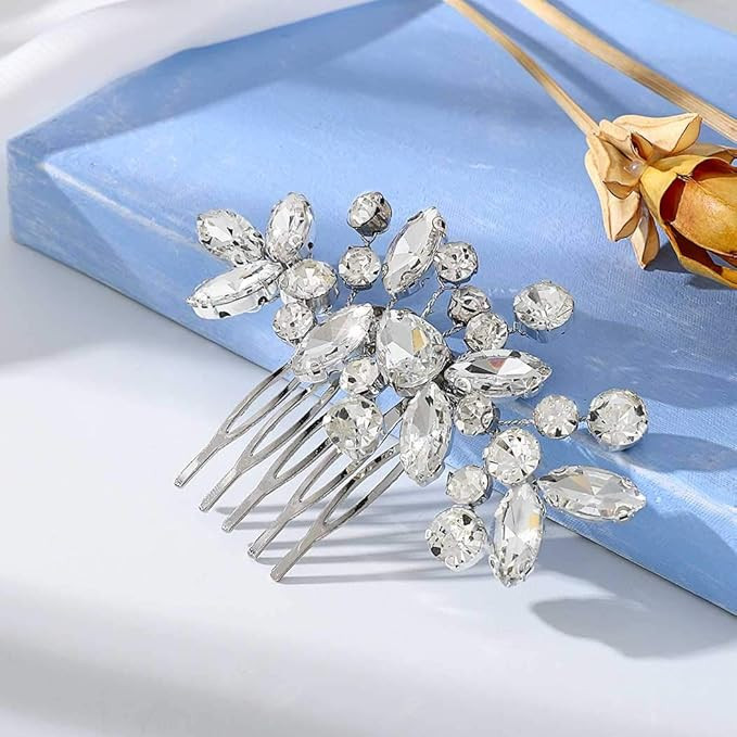 Catery Crystal Bride Wedding Hair Comb Hair Accessories with Rhinestone Bridal Side Combs for Wom... | Amazon (US)