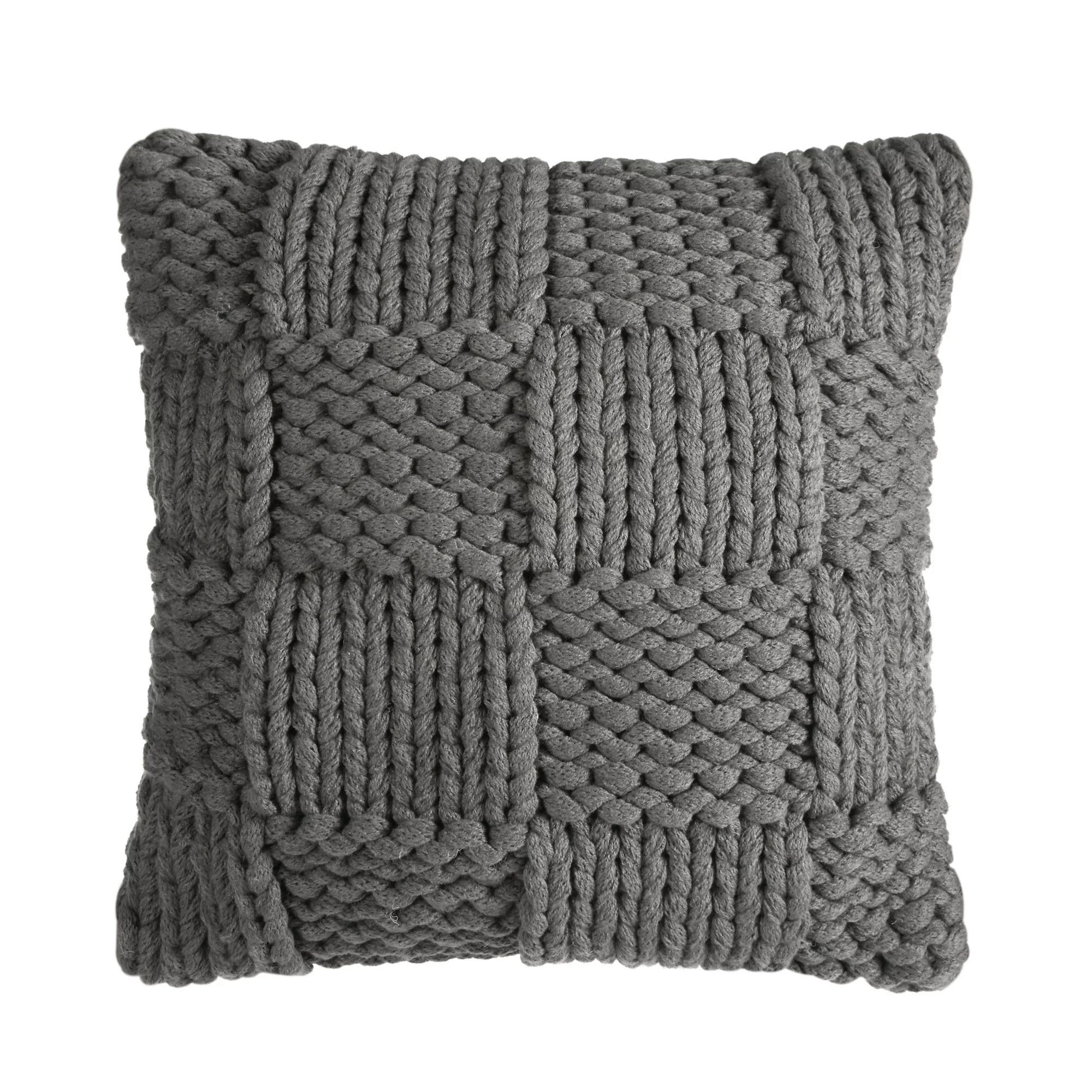 BHG Chunky Sweater Knit Pillow, Gray, 18 in x 18 in, Walmart Finds Walmart Deals Walmart Sales | Walmart (US)