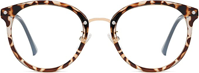 SOJOS Retro Big Round Blue Light Computer Glasses TR90 Eyewear Frame Ashley SJ9001 with Brown Fra... | Amazon (US)