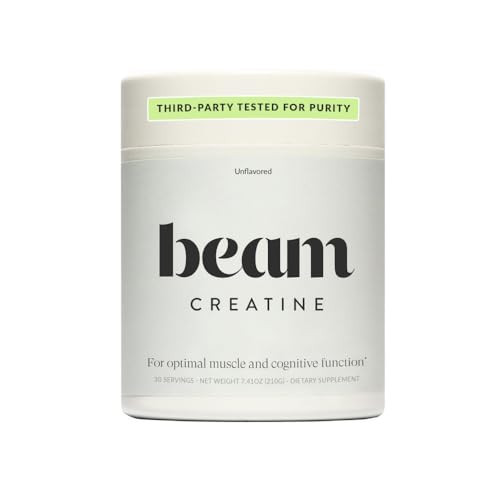 Beam Creatine Powder, Third Party Tested, Micronized Creatine Monohydrate Supplement, Creatine for Women and Men, Muscle Strength, Workout Recovery, Lean Muscle Growth, 30 Servings, Unflavored | Amazon (US)