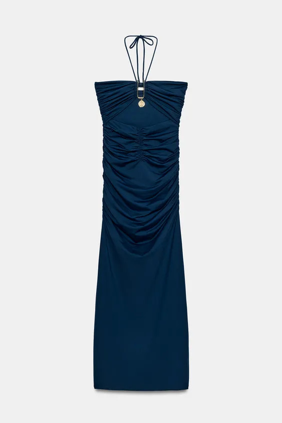 CUT-OUT POLYAMIDE MIDI DRESS | Zara UK