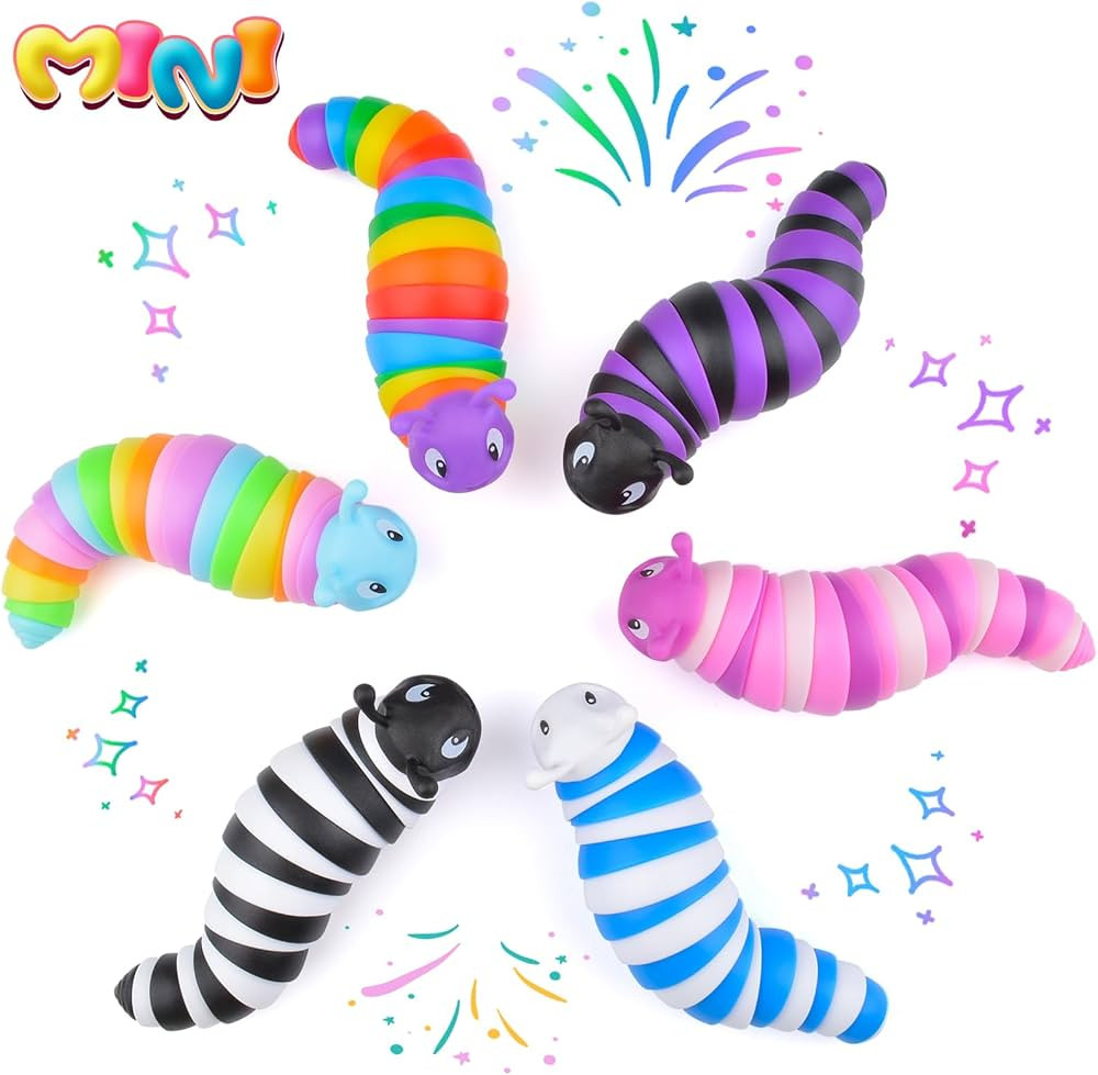 Yrissmiss Fidget Toys Slug, Small Sensory Slug Toy Fidget Toys Pack for Adults and Kids, 6Pcs Aut... | Amazon (US)