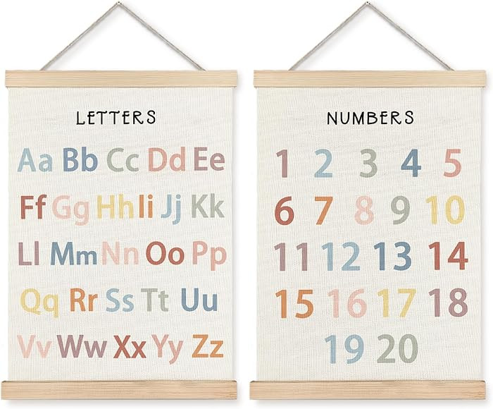 Supwhd Classroom Wall Decor, Numbers and Alphabet Educational Wall Art Poster, Alphabet ABC Numbe... | Amazon (US)