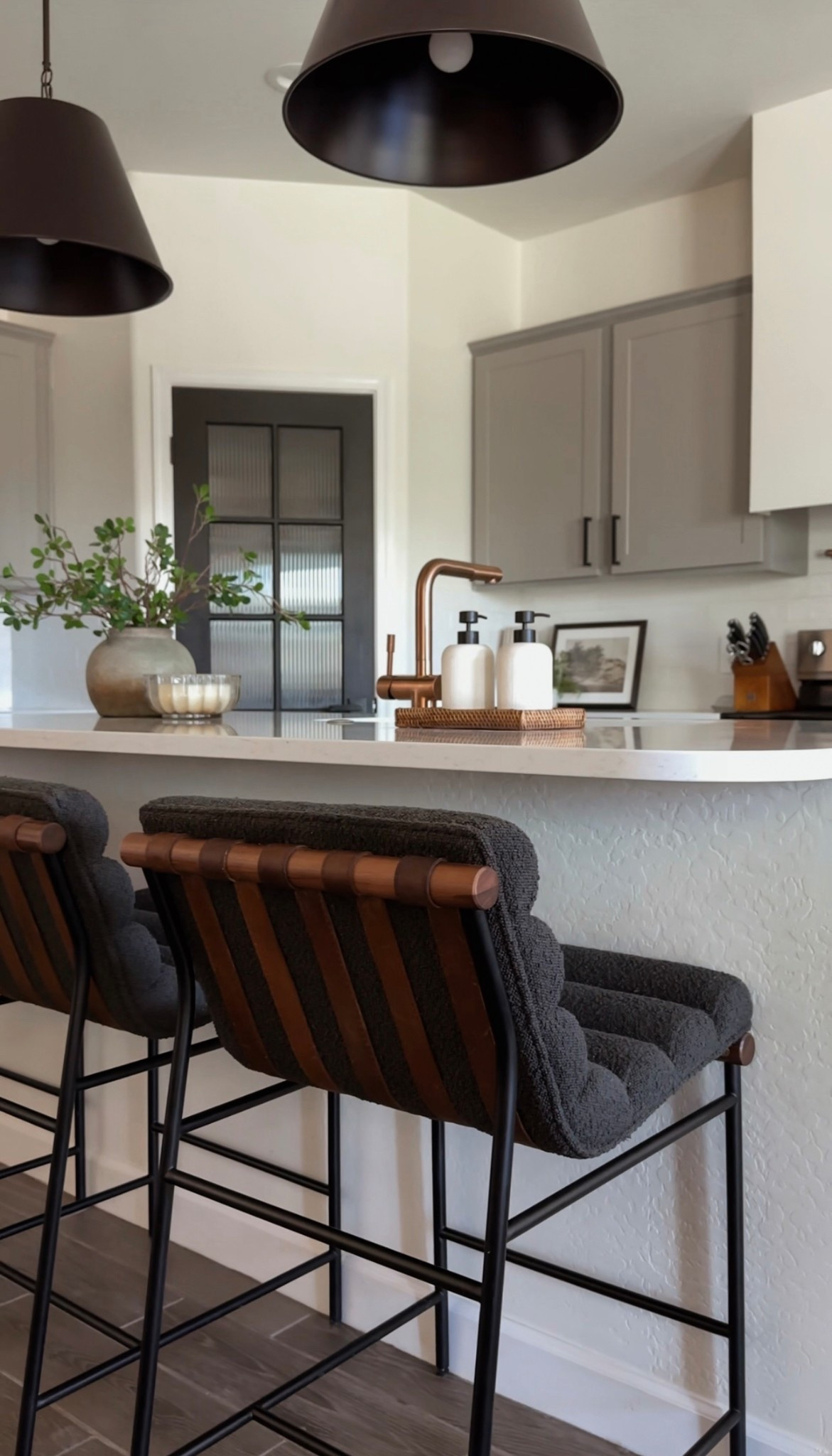 Barstools of my DREAMS. Absolutely unreal I will never not be totally obsessed.  Currently on sale!!! I have the Charcoal and Walnut combo 🖤

LTK home, barstools, neutral home, home decor, kitchen decor, kitchen finds, kitchen barstools 

#LTKHome