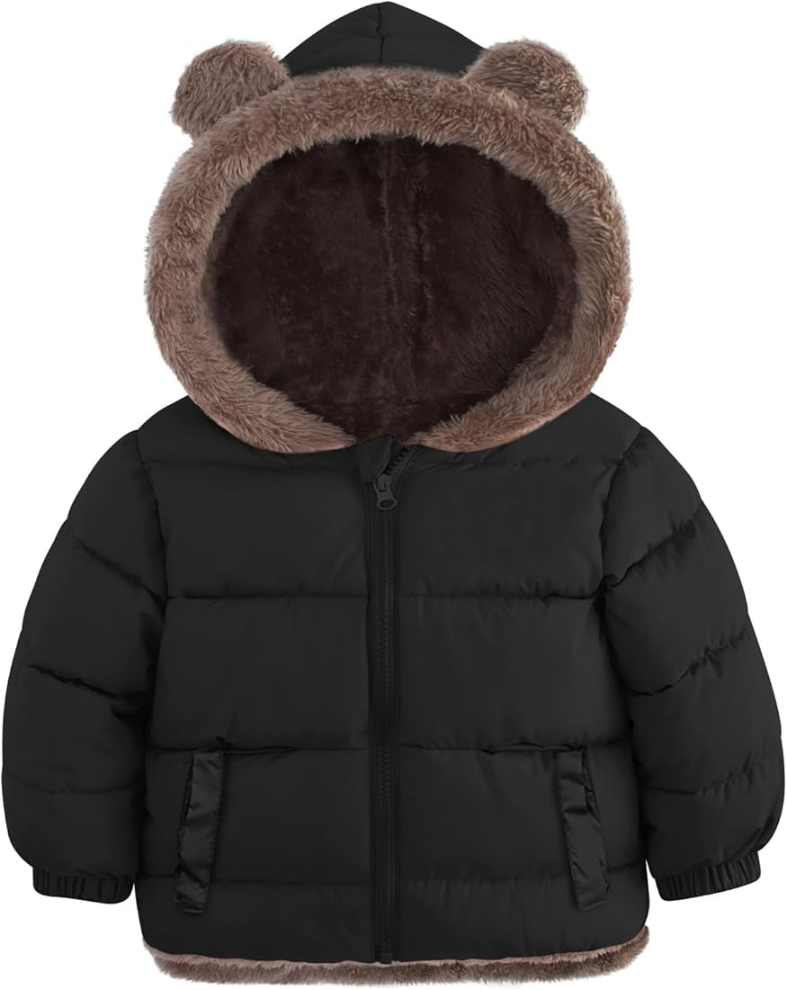 Enlifety 6M-5T Baby Toddler Winter Fleece Coat Boys Girls Cute Bear Ear Hooded Jackets with Pocke... | Amazon (US)