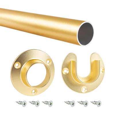 32" Aluminum Closet Rod Kit – 1-5/16" Diameter With Matching U & O Flanges And Mounting Screws | Wayfair North America