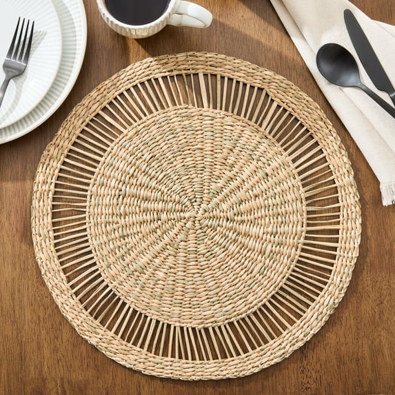 Better Homes & Gardens Seagrass Woven Round Placemat, 15 in, Natural | Walmart (US)