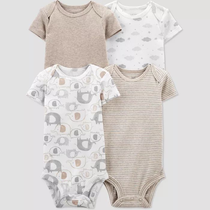 Baby 4pk Elephant Bodysuit - Just One You® made by carter's Gray | Target