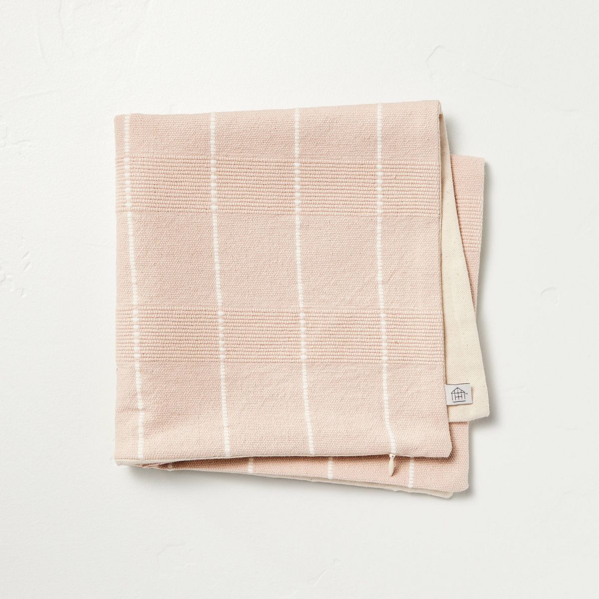 18"x18" Textured Multi Stripe Decorative Pillow Cover Blush/Cream - Hearth & Hand™ with Magnoli... | Target