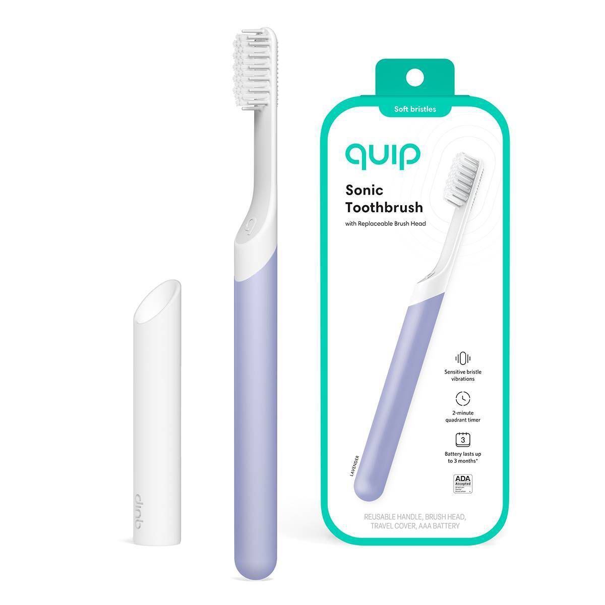 quip Plastic Electric Toothbrush Starter Kit - 2-Minute Timer + Travel Case | Target
