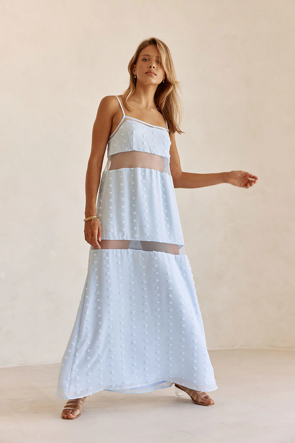 Baby Blue Panel Maxi Tarissa Dress | Sabo Skirt US