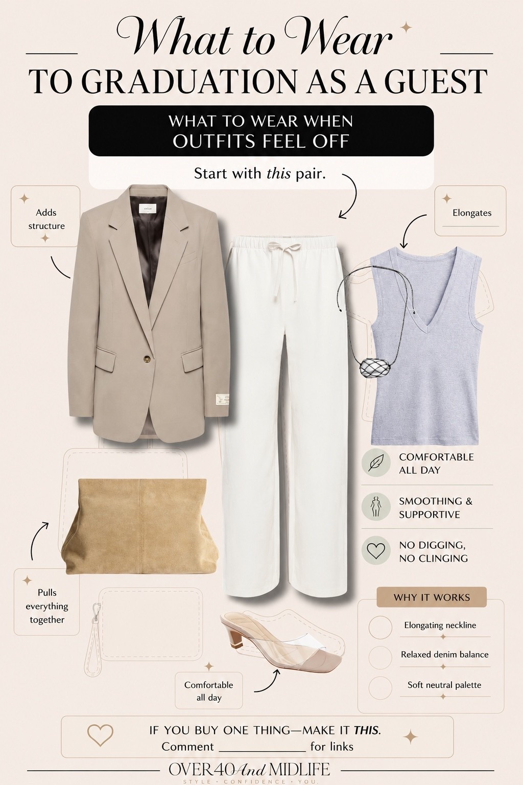 ✨Tap the bell, save and ❤️ for over 40 fashion, midlife style, midsize fashion and luxury looks for less. 

What to wear to graduation

👑"Helping you look good, feel good!" - Lindsey Denver

Midlife fashion, over 40 style, Gen X style, quiet luxury, elevated basics, outfit physics, belly friendly fashion, mid rise jeans, wide leg jeans, structured denim jacket, linen pants, matching sets, polished casual outfits, modern classic style, flattering basics, comfortable chic, minimal luxury, easy summer outfits, midsize fashion, structure over squeeze, denim shirts, easy elegant outfits

#LTKMidsize #LTKOver40 #LTKPlusSize