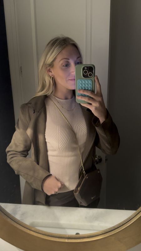 Amazon ribbed layering tank is a must have. So soft and hnder $25. Love the fit! Crossbody, loft leather pants and similar COATIGAN linked 

#LTKSeasonal #LTKHoliday #LTKfindsunder50