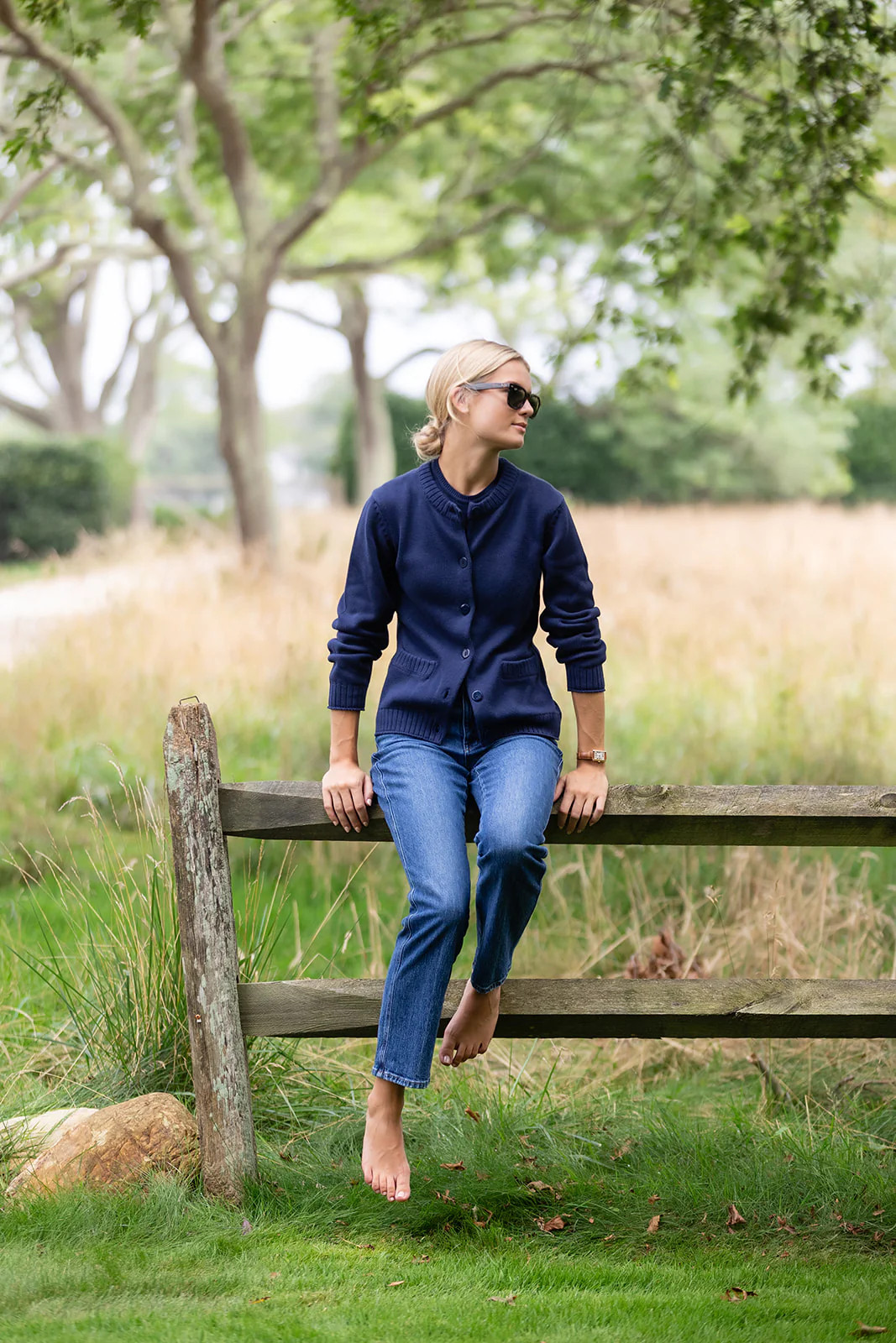 Falmouth Cardigan - Peacoat | Julia Amory