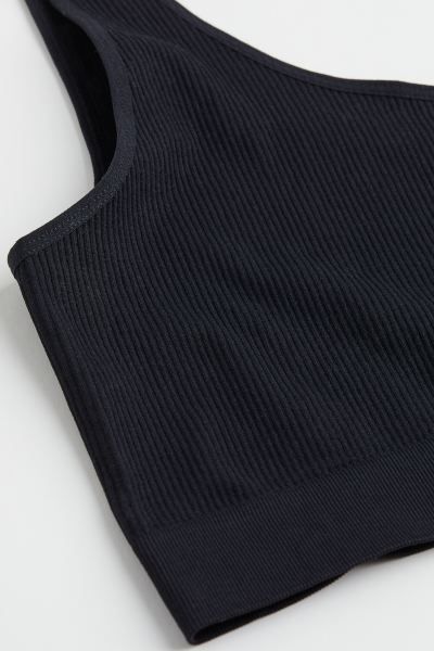 Conscious choice  One-shoulder bralette in ribbed jersey designed with the minimum number of seam... | H&M (US + CA)