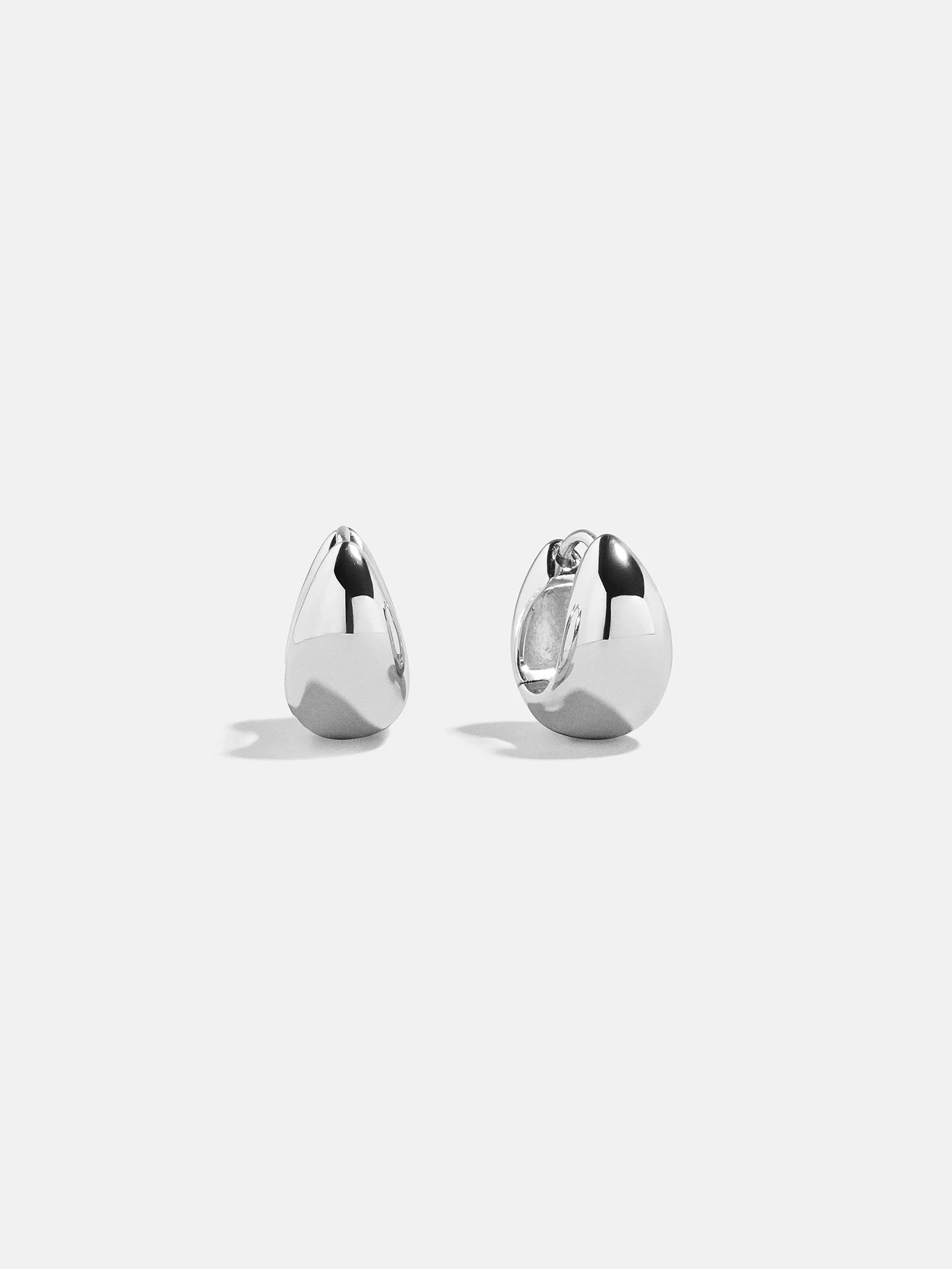 Greer Sterling Silver Huggie Earrings - Silver | BaubleBar