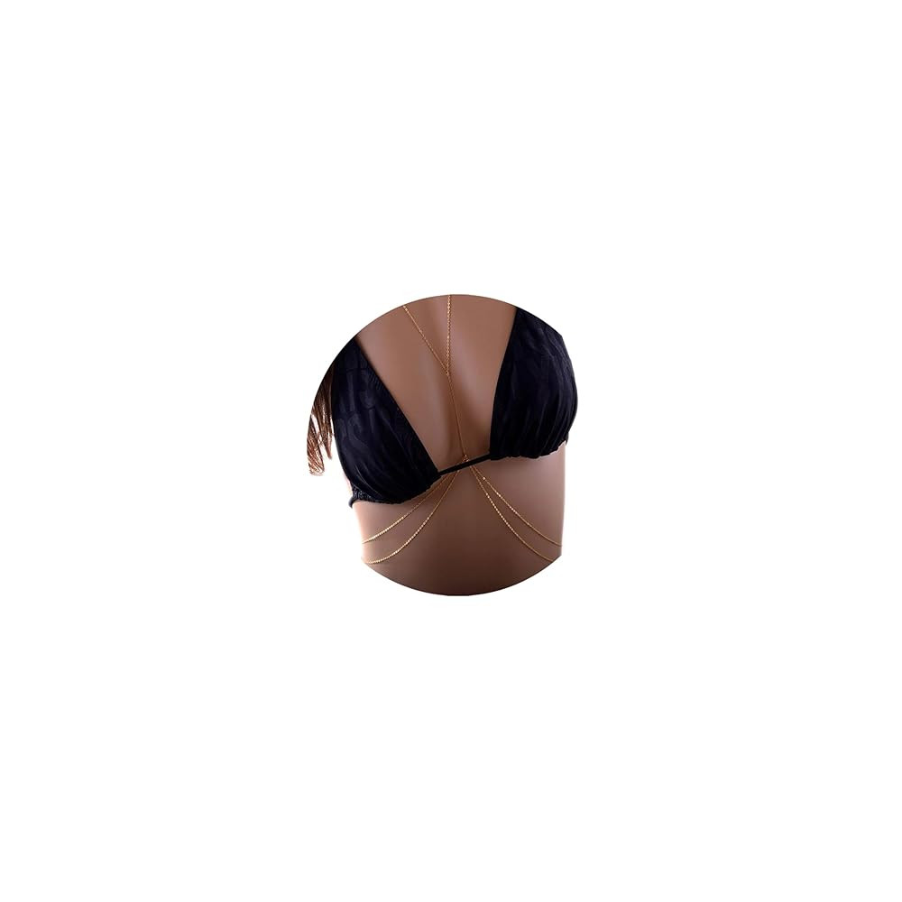 14K Gold Sexy Body Chains for Women, Layered Rhinestone Crossover Bikini Bra Body Jewelry, Summer... | Amazon (US)