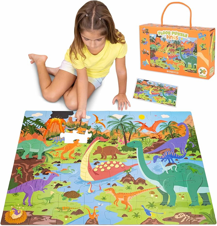 BONNYCO Giant Floor Puzzles for Kids of Dinosaurs with 48 Large Pieces. Jumbo Puzzle 36.2 x 24.4 ... | Amazon (US)
