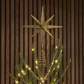 Kraft & Glitter Gem Starburst Tree Topper - Gold | West Elm (US)