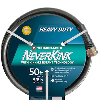 NeverKink Teknor Apex 5/8-in x 50-ft Heavy -Duty Kink Free Vinyl Gray Coiled Hose | Lowe's
