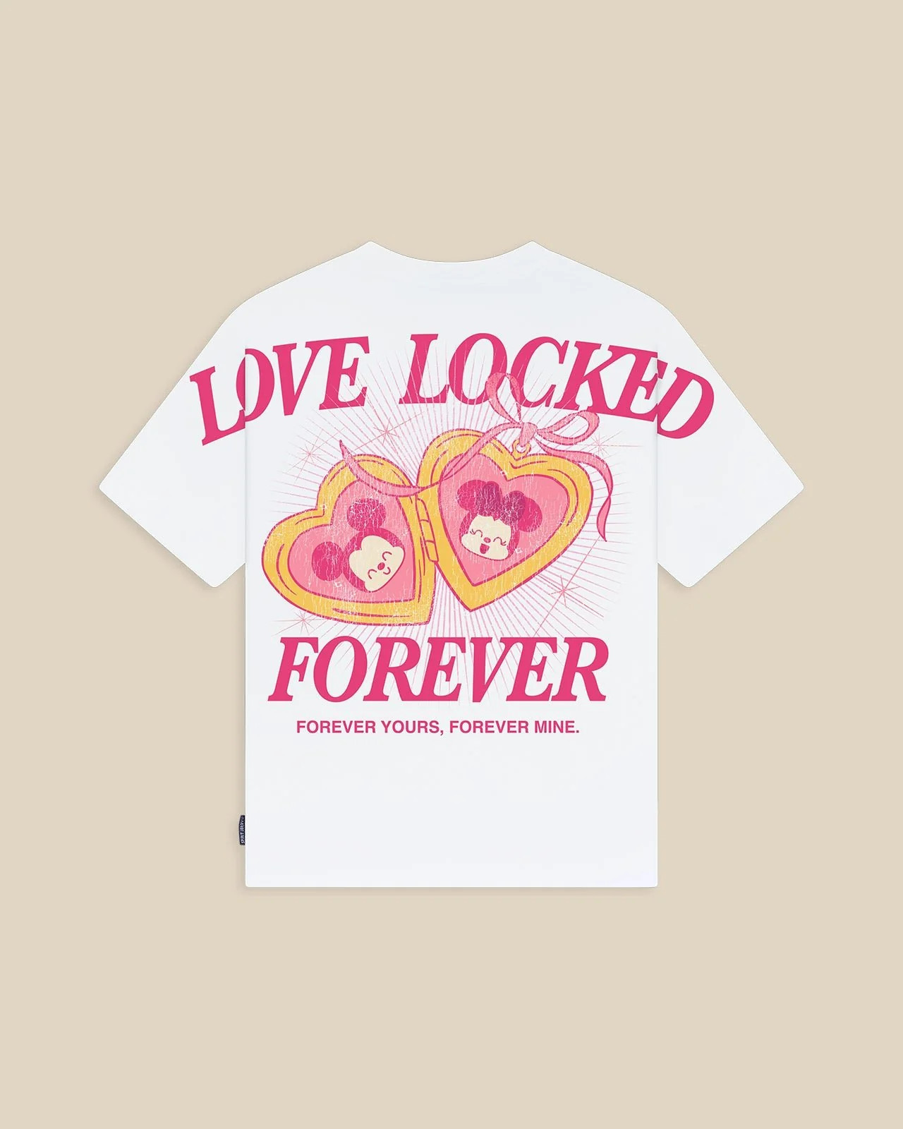 Disney's Mickey Mouse & Minnie Mouse Love Locked Relaxed Tee White | Spirit Jersey