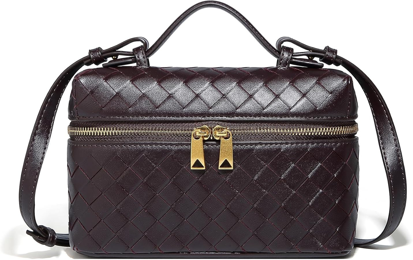 Trendy Woven Crossbody Purse Bag for Women Cute Shoulder Bag Square Box Bags Mini PU Leather Top ... | Amazon (US)