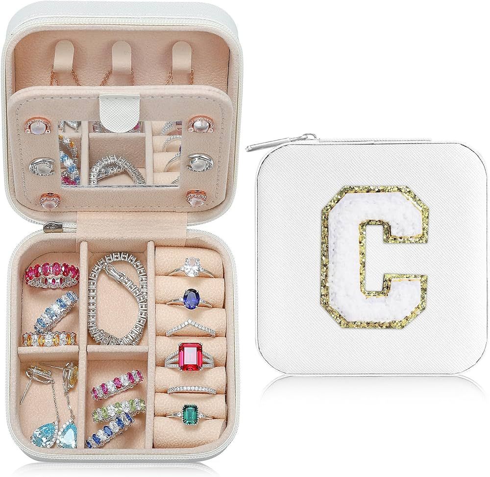 Parima Trendy Letter C Jewelry Case for Girls - Girls Trip Gifts Girls Jewelry Box | Teen Girls G... | Amazon (US)