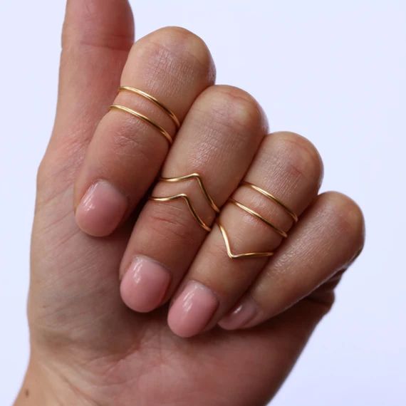 Midi Rings | Boho Chic Jewelry | Knuckle Ring Set | Stacking Bohemian Gold Silver Rings | Minimal... | Etsy (US)