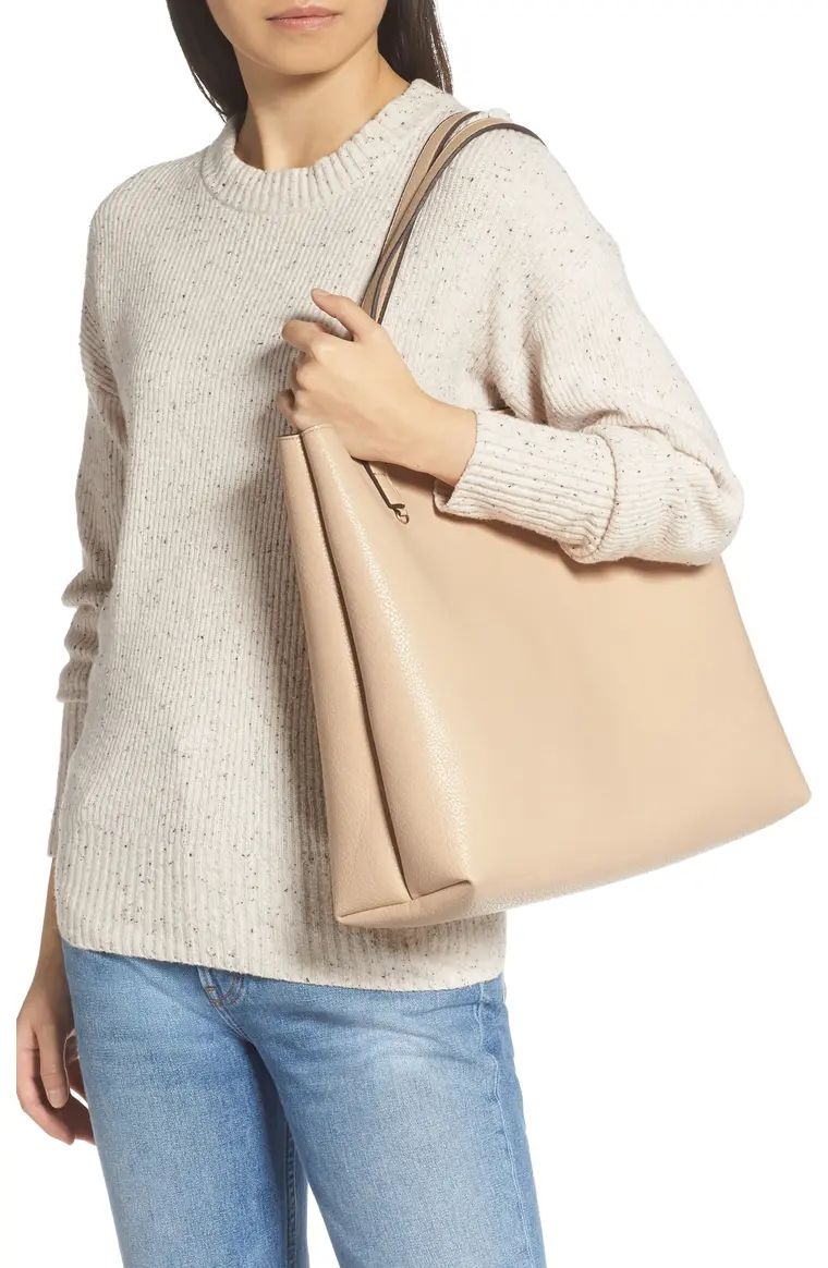 Reversible Faux Leather Tote & Wristlet | Nordstrom