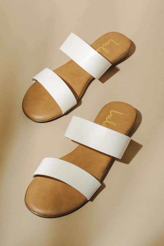 Oona White Slide Sandals | Lulus (US)
