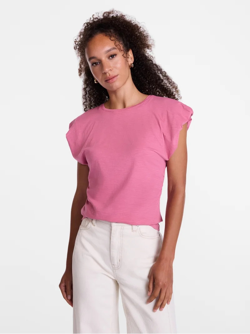 Scenario Women's and Women's Plus Tee with Short Bubble Cap Sleeves, Sizes XS-4X | Walmart (US)