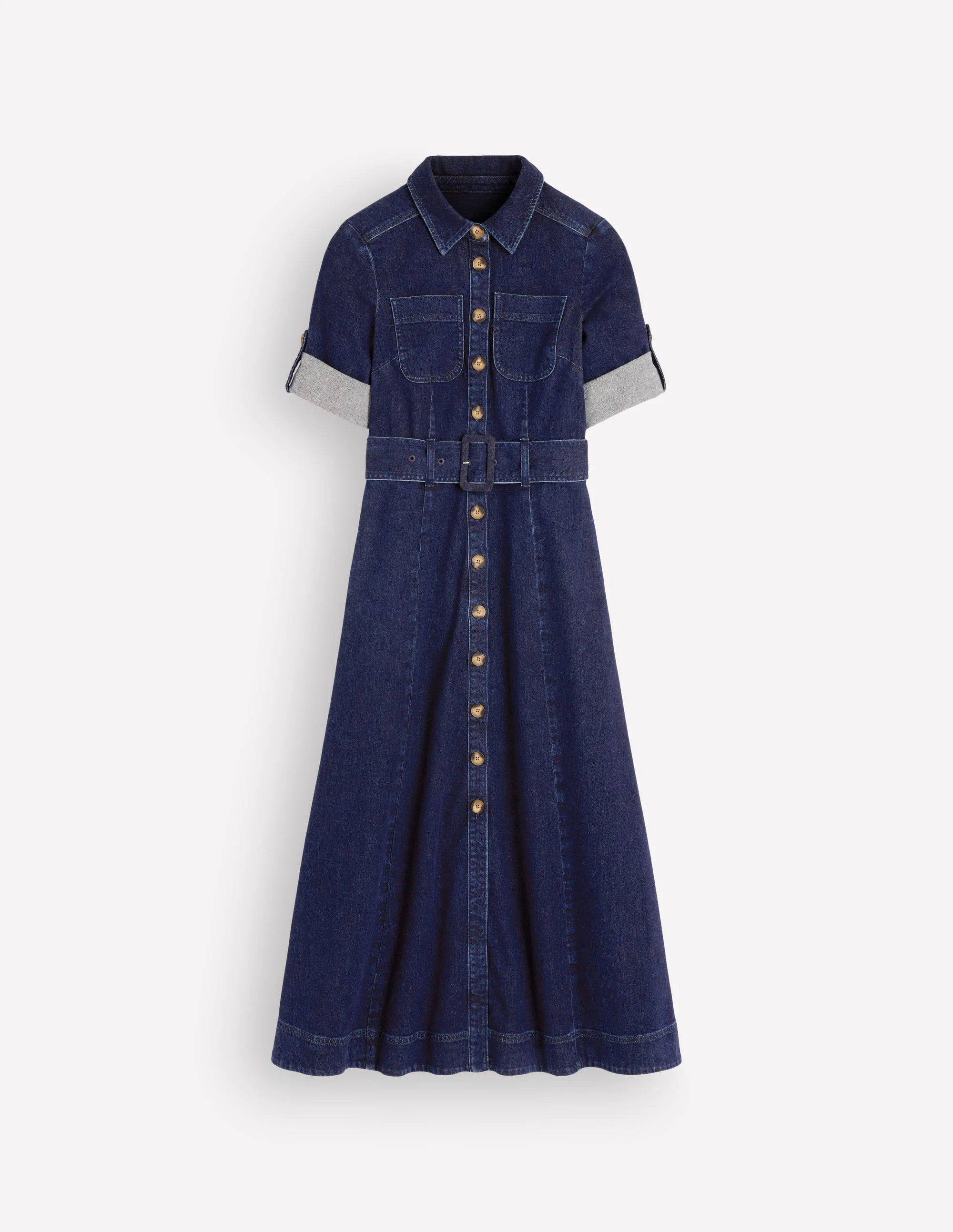 Denim Midi Shirt Dress-Indigo | Boden UK