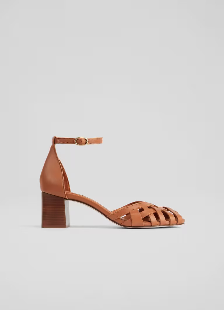Noemia Tan Leather Criss-Cross Sandals | L.K. Bennett (UK)