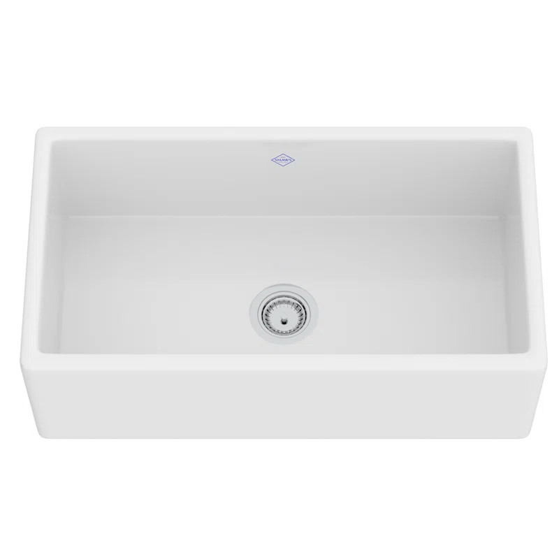 Shaker™ Front Fireclay 33" L x 18" W Farmhouse Kitchen Sink | Wayfair North America