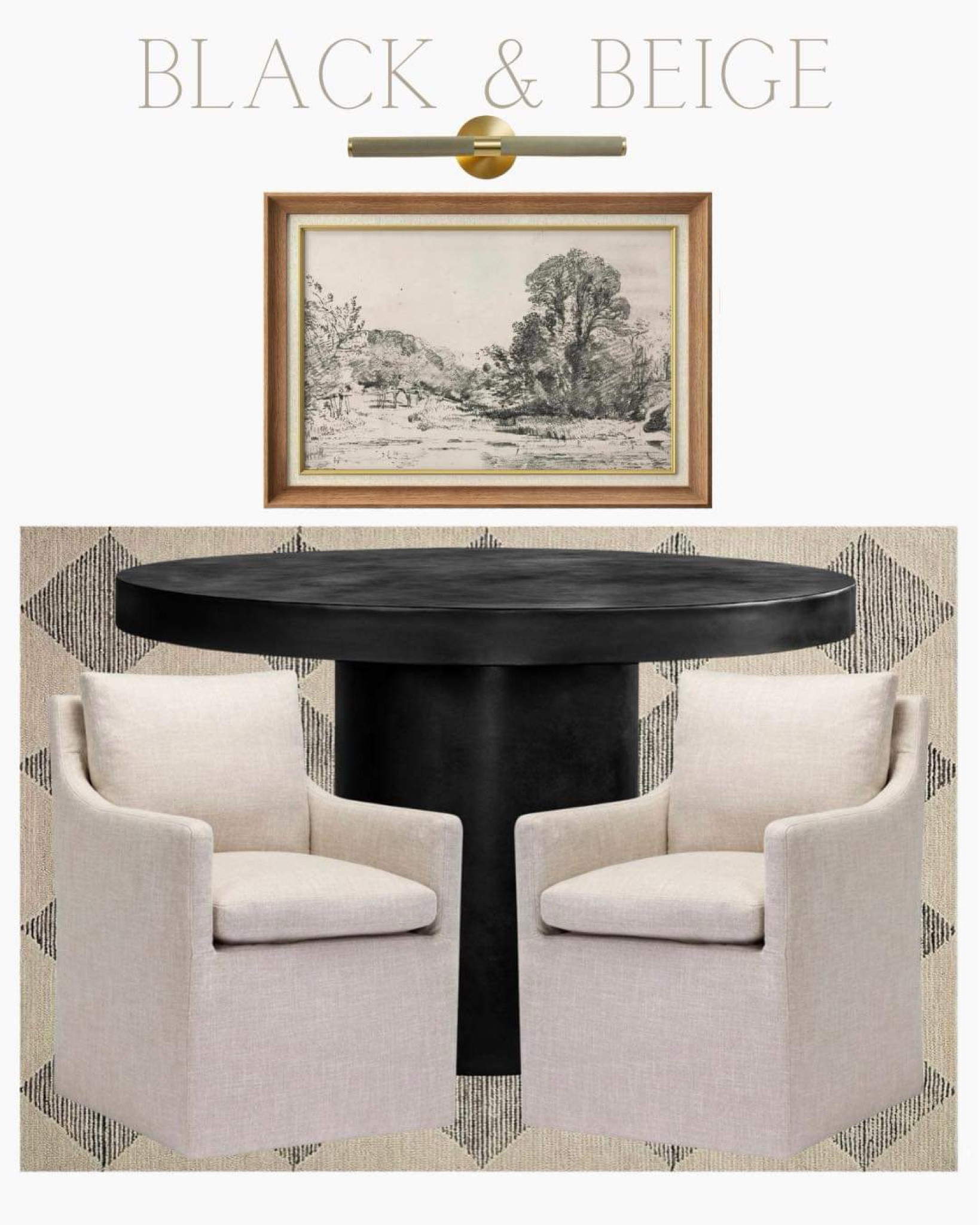 Black and beige, dining nook.

#LTKhome #LTKstyletip #LTKsalealert