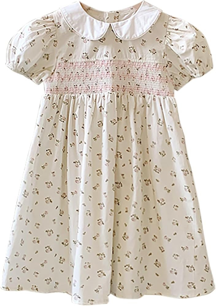 Magic Park 1-7Y Baby Girl Peter Pan Collar Dress Toddler Summer Dresses Kid A-line Skirt Girls Ho... | Amazon (US)