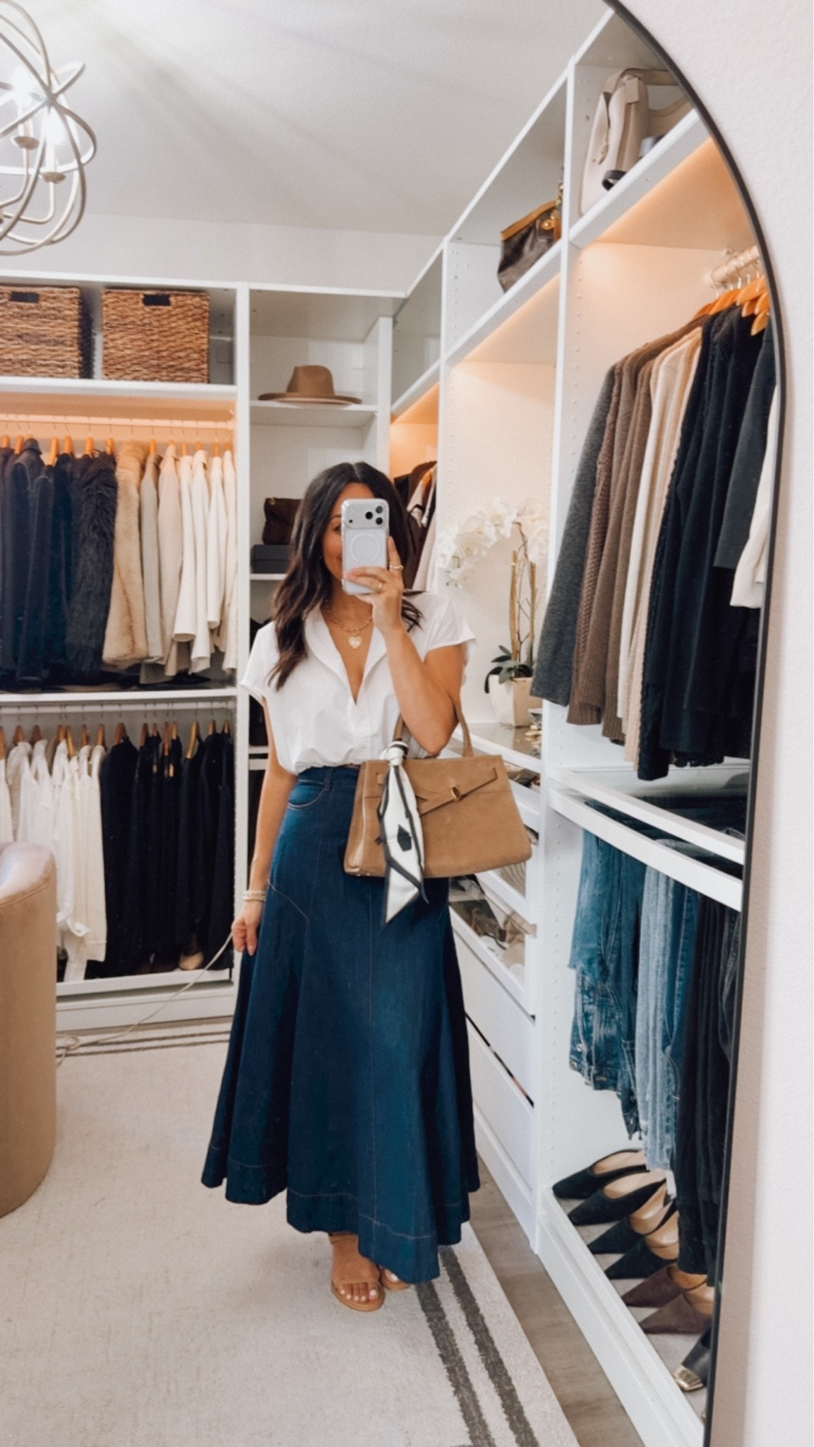 This A-line denim skirt is a Zara find! So good- love the movement 🙌🏽
Everything TTS

#LTKOver40 #LTKootd