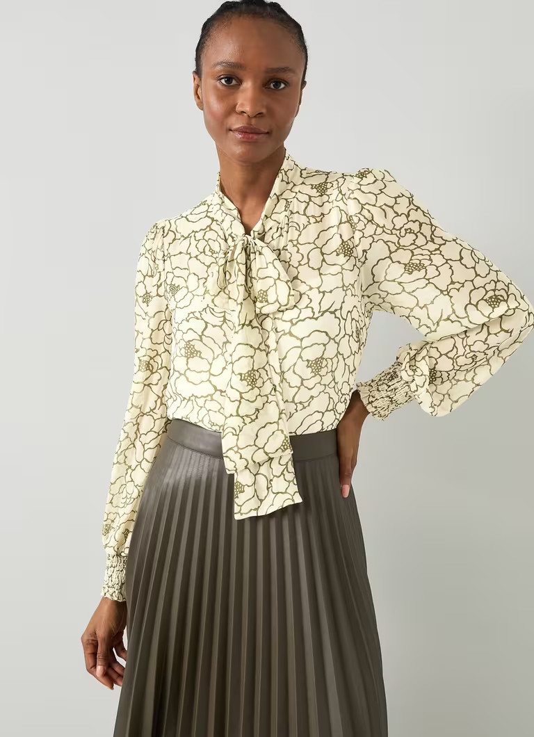 Penny Birch & Olive Peony Print Blouse | L.K. Bennett (UK)