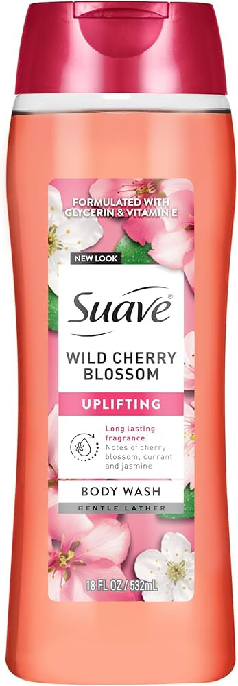 Suave Wild Cherry Blossom Moisturizing Body Wash with Glycerin & Vitamin E, Hydrating Skin Cleans... | Amazon (US)